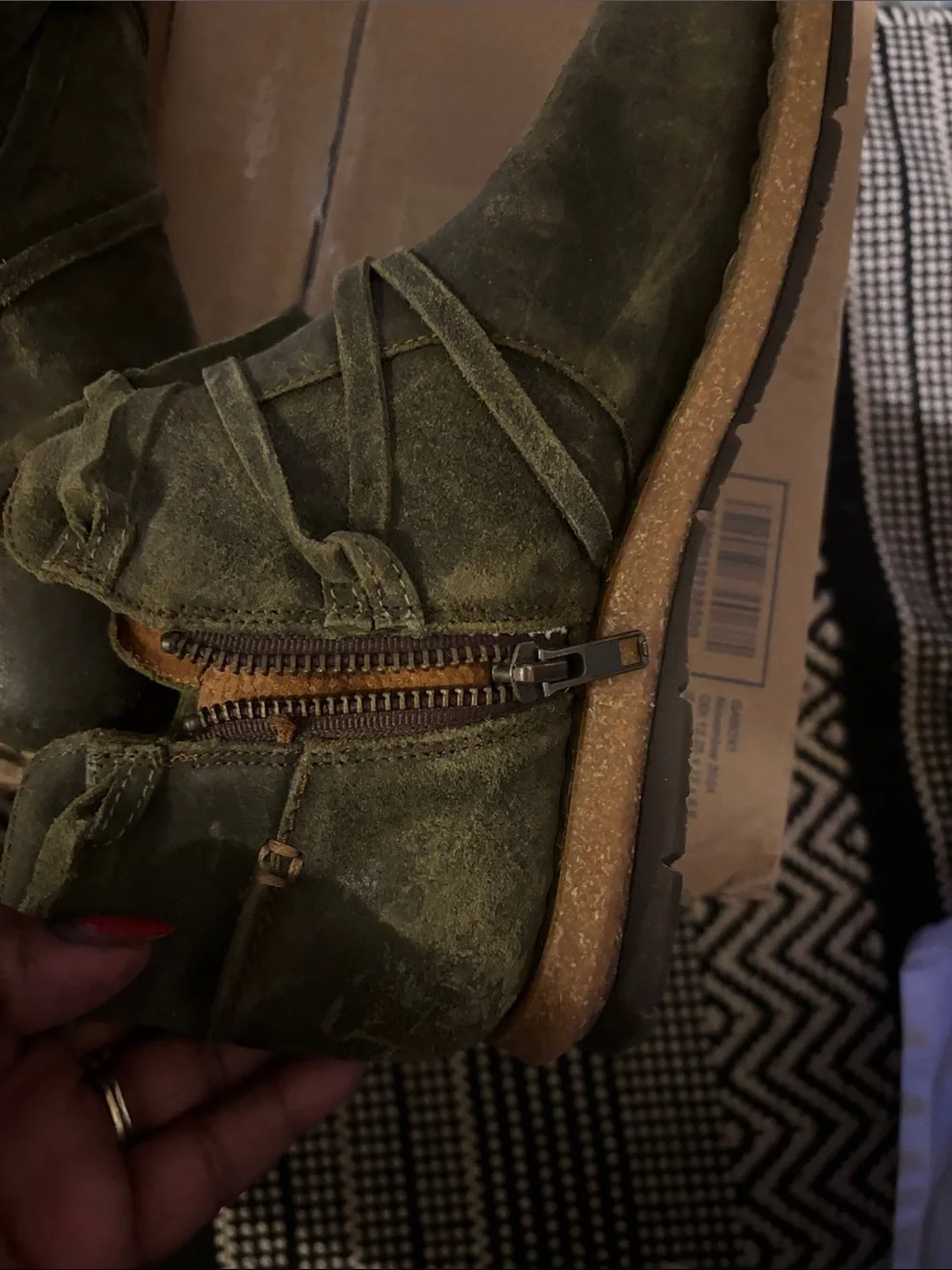 Women's Olive Green Ankle Boots